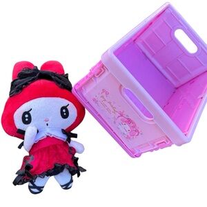 Sanrio My Melody Bundle Red Lolita Plush & Pink Kawaii Container Box